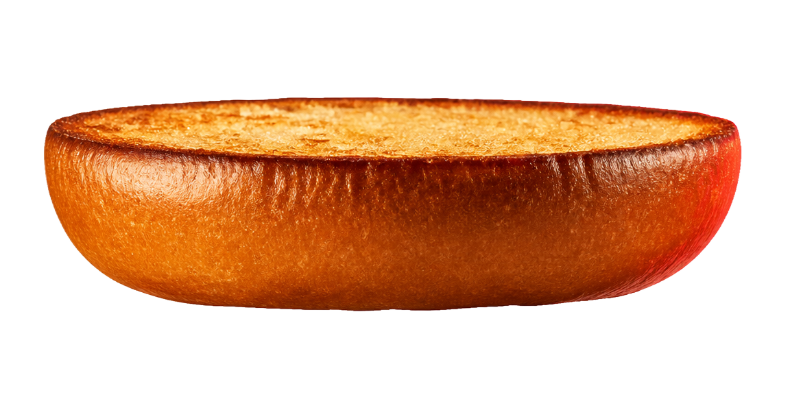 Toasted brioche bun heel