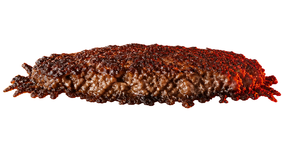 Lace-edge smashed beef patty